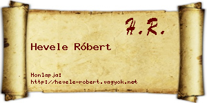Hevele Róbert névjegykártya