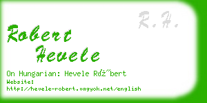 robert hevele business card